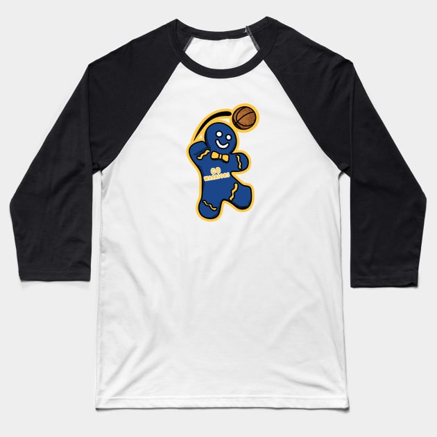 Golden State Warriors Gingerbread Man Baseball T-Shirt by Rad Love